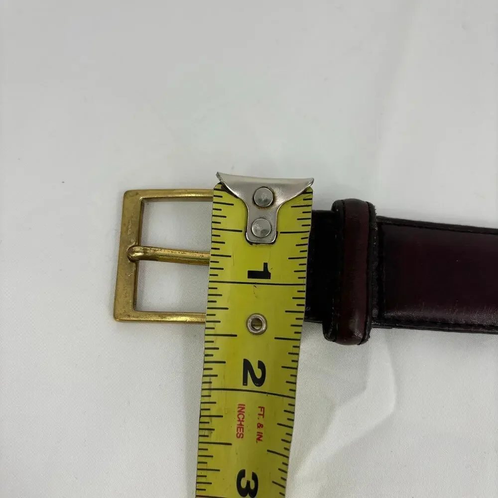 Brighton‎ Leather Belt Men's 36 Brown Anilina Glazed Cowhide Brass Buckle USA